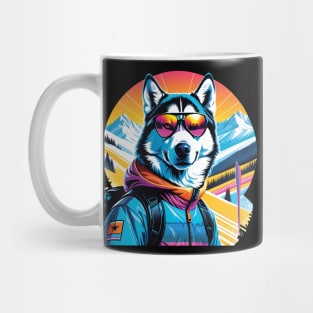 Skiing Husky Dog Mug